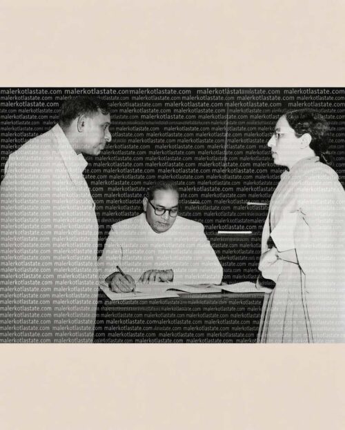 Dr. Bhimrao Ramji Ambedkar and S.N. Mukherjee and Begum Aizaz Rasul
